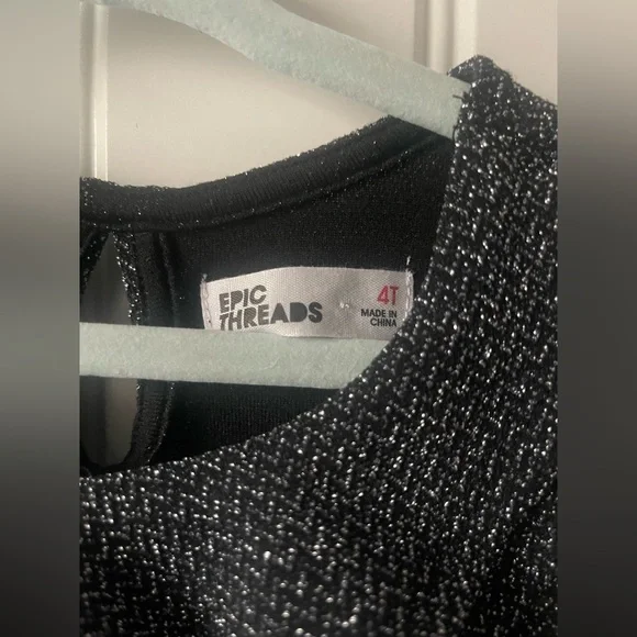 Epic Threads 
Size 4T
Like New 
Epic Threads Black Formal Kids Dress with Ruffle - Picture 3 of 3